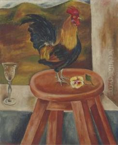El Gallo Oil Painting by Maria Izquierdo