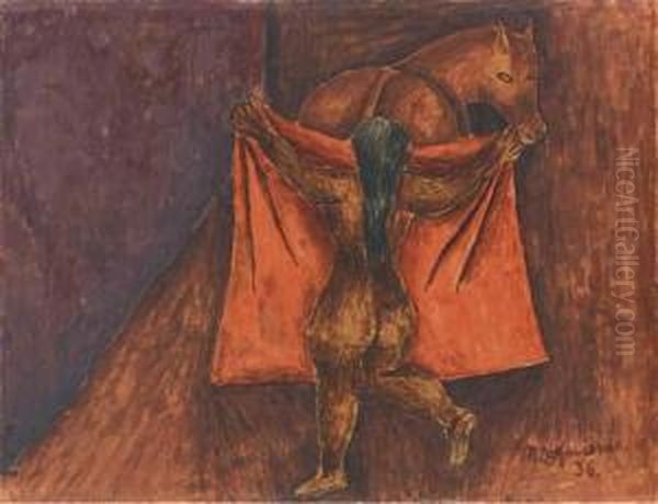 Mujer Y Caballo Oil Painting by Maria Izquierdo