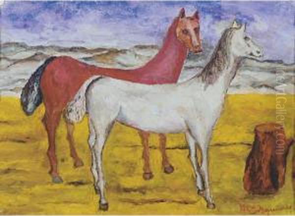 Caballos Oil Painting by Maria Izquierdo