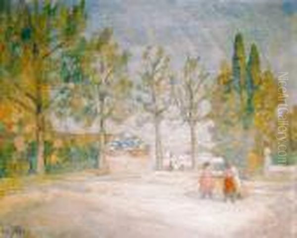 Morgen I Granada 1920 Oil Painting by August Jacobsen