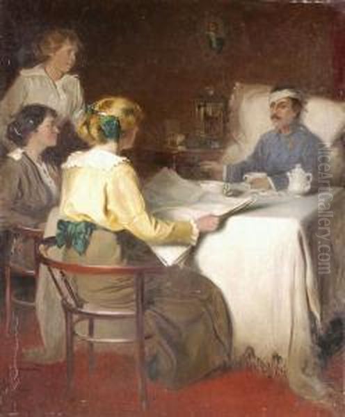 Friss Hirek Oil Painting by Lajos, Louis Jambor