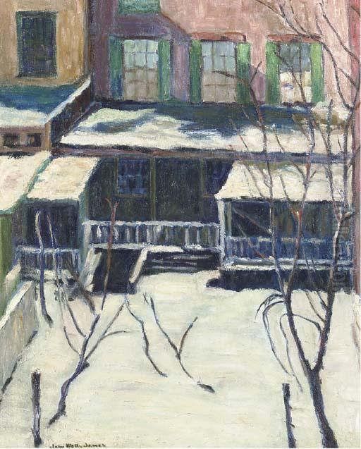 Backyard In Greenwich Village Oil Painting by John Wells James