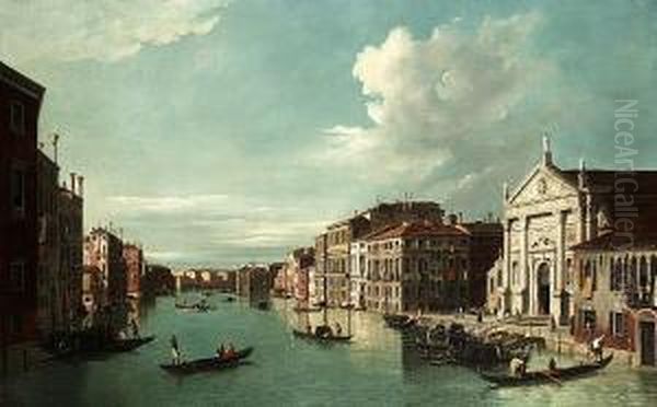 The Grand Canal, Venice, Looking
 Toward The South East With Santo Stae And The Fabbriche Nuove Oil Painting by William James