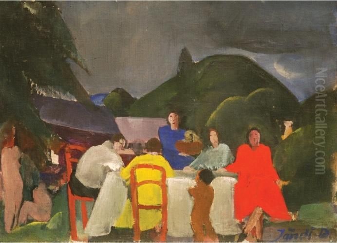 Garden In Nagybanya Oil Painting by David Jandi