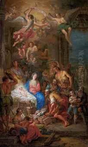 The Adoration Of The Shepherds Oil Painting by Frans Christoph Janneck