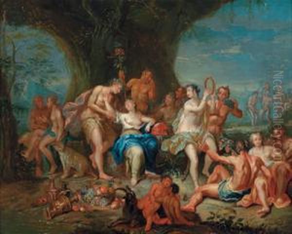 Bacchus Und Ariadne Auf Naxos Oil Painting by Frans Christoph Janneck
