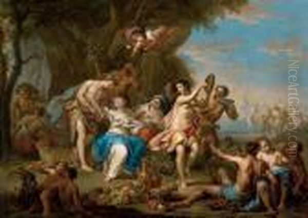 Verliebter Bacchus. Oil Painting by Frans Christoph Janneck