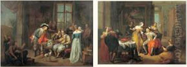 Le Depart Du Fils Prodigue Oil Painting by Frans Christoph Janneck