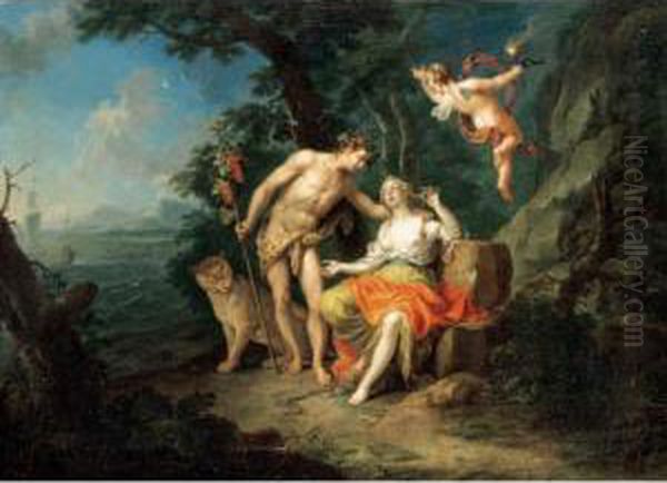 Bacchus And Ariadne Oil Painting by Frans Christoph Janneck