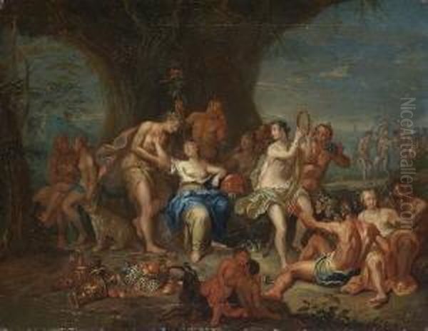Bacchus Und Ariadne Auf
 Naxos. Oil Painting by Frans Christoph Janneck