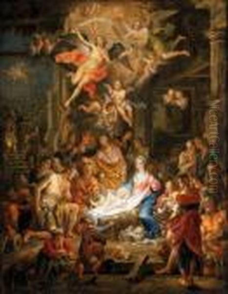 The Nativity Oil Painting by Frans Christoph Janneck