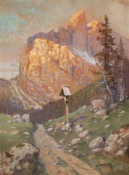 Weg Zum Sellajoch Oil Painting by Georg Janny