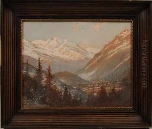 Badgastein Von Der Schwarzenliesl Aus Oil Painting by Georg Janny
