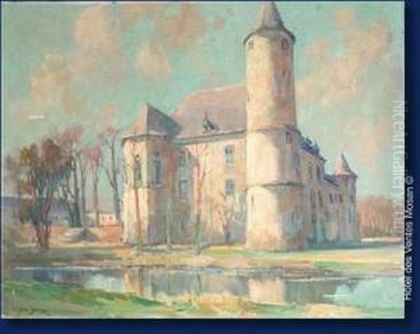 Chateau De Doot Helchteren Oil Painting by Ludovic Janssen