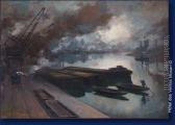 Temps Gris Aougree Oil Painting by Ludovic Janssen