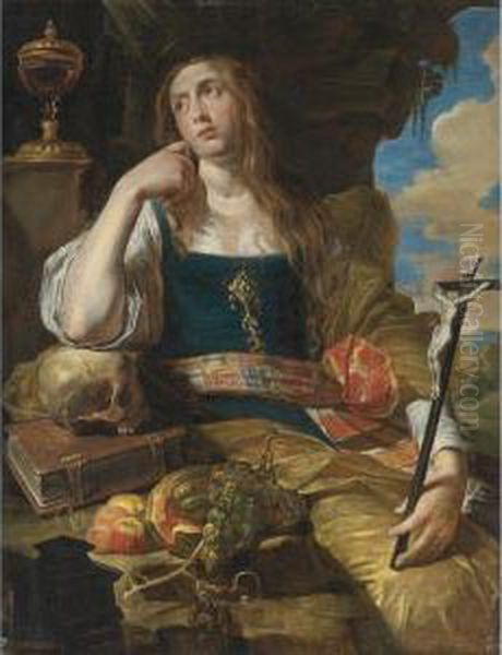 The Penitent Magdalene Oil Painting by Abraham Janssens
