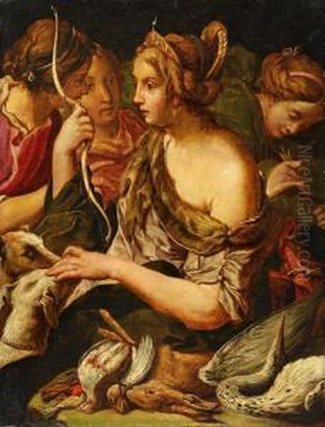 Diana Und Nymphen Mitjagdbeute Oil Painting by Abraham Janssens