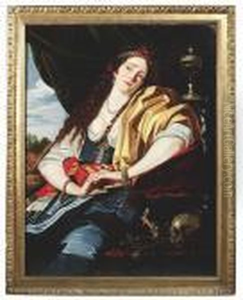 The Penitent Magdalene Oil Painting by Abraham Janssens