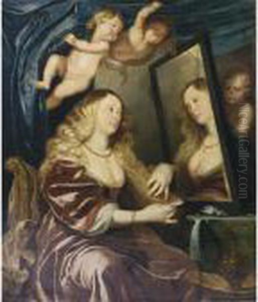 A Personification Of Vanity Oil Painting by Abraham Janssens