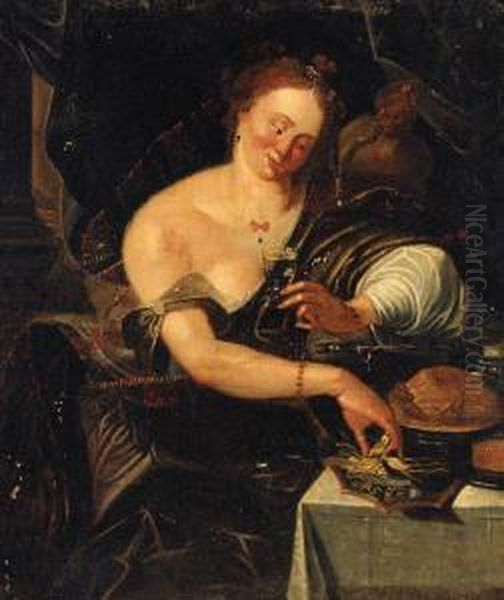 An Allegory Of The Sense Of Taste Oil Painting by Abraham Janssens