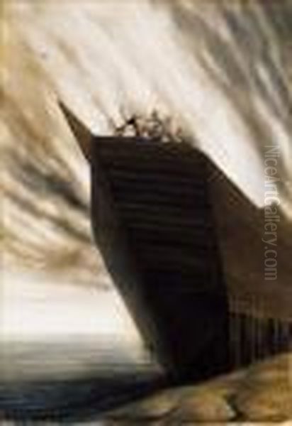 Noah's Bark, 1926 Oil Painting by Almos Jaschik