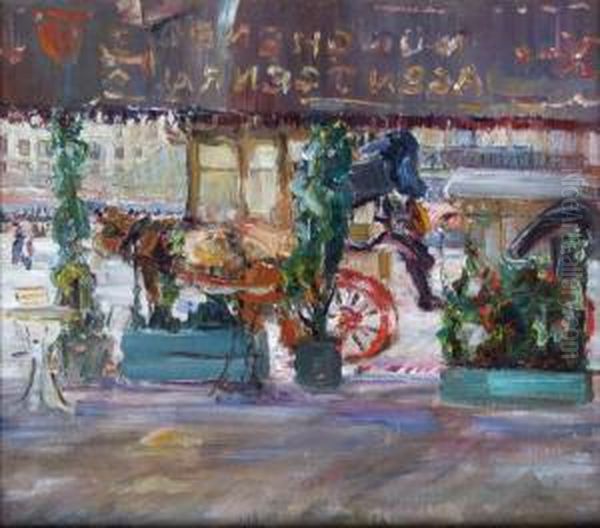 Terrasse. Oil Painting by Marcel Jefferys