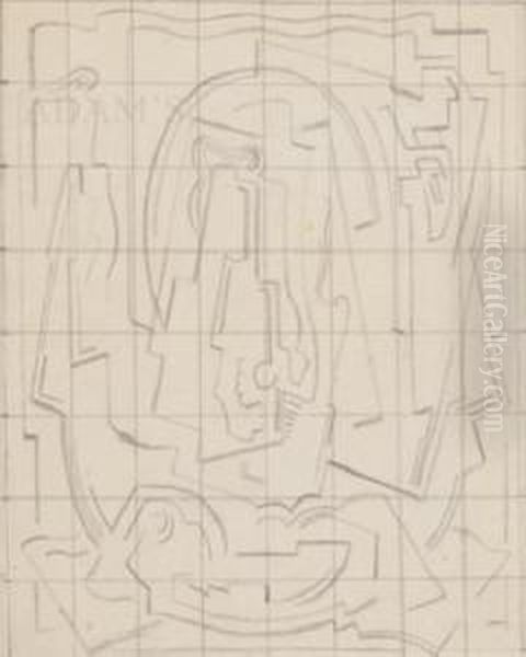 Composition Oil Painting by Mainie Harriet Jellett