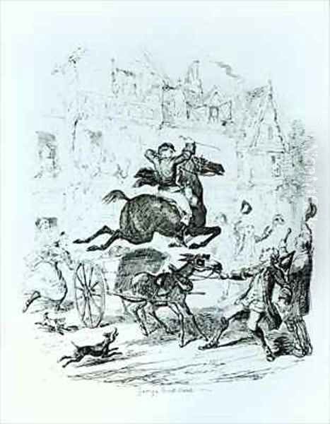 Turpins Flight Through Edmonton Oil Painting by George Cruikshank I