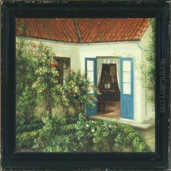 Exterior From The Old Bishop Residence In Odense Oil Painting by Karl Jensen