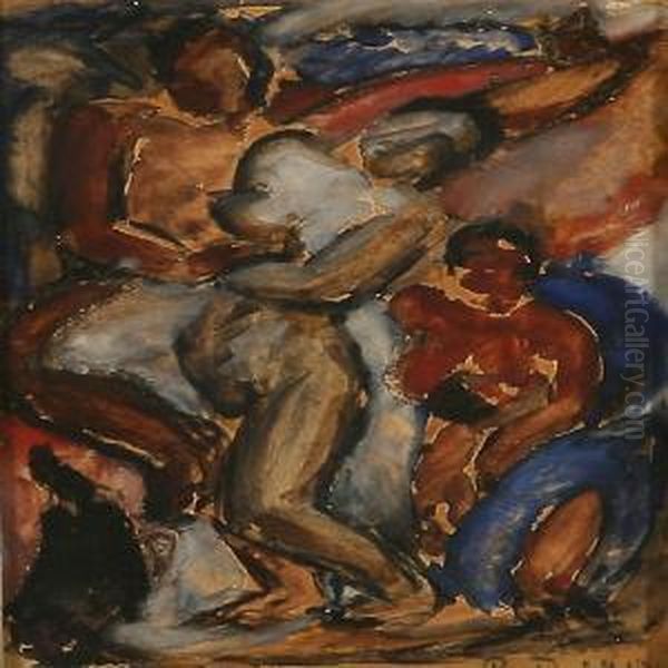 Figure Composition Oil Painting by Poul Jerndorff