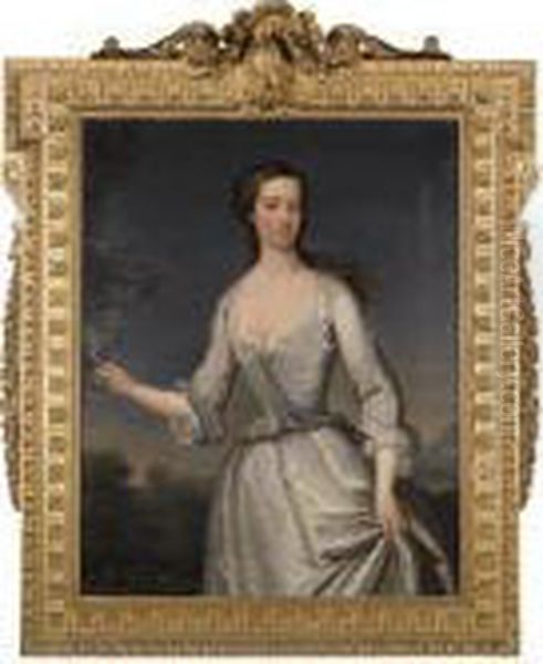 Portrait Of A Lady Oil Painting by Charles Jervas