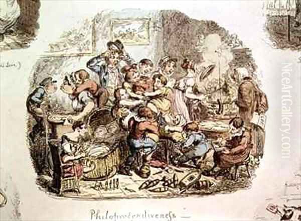 Philoprogenitiveness Oil Painting by George Cruikshank I