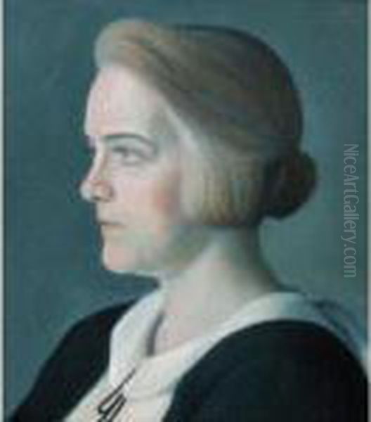 Portrait Of A Lady Oil Painting by Stefan Johansson