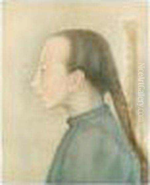 Portrait Of A Girl Oil Painting by Stefan Johansson