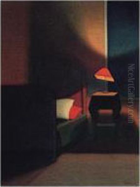 Skuggorna I Sovrums-hornet (shadows In The Bedroom Corner) Oil Painting by Stefan Johansson