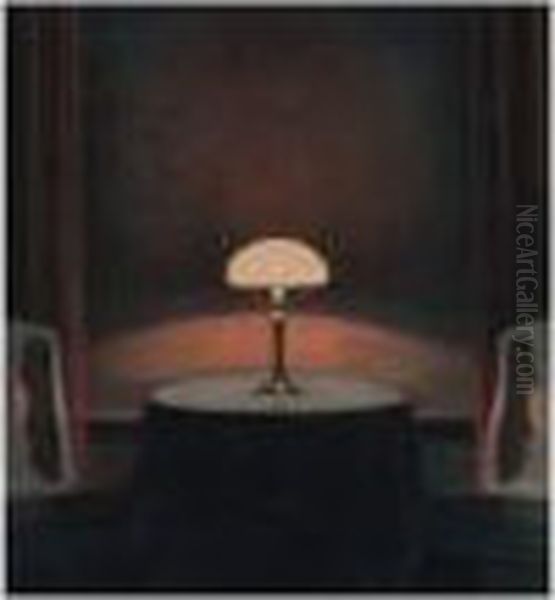 Aftonlampan (the Evening Globe) Oil Painting by Stefan Johansson