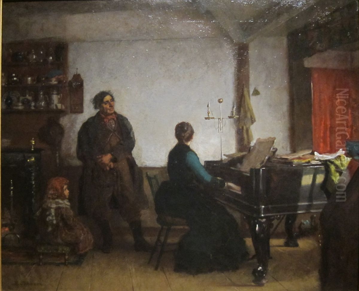Play Me A Tune Oil Painting by Eastman Johnson