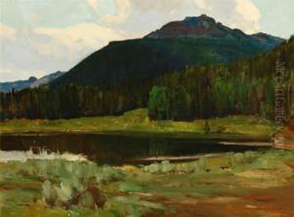 Lake Oil Painting by Frank Johnson