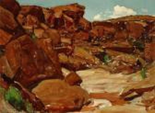 Red Rocks Oil Painting by Frank Johnson