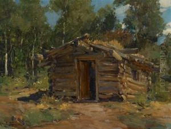 Homesteader Cabin, Colorado Oil Painting by Frank Johnson