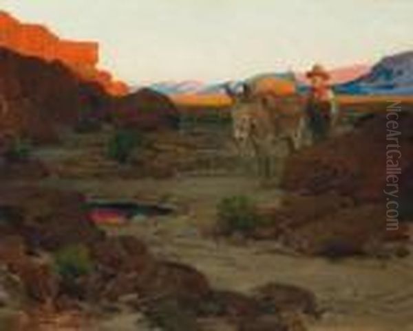 Title: The Pool In The Desert Oil Painting by Frank Johnson