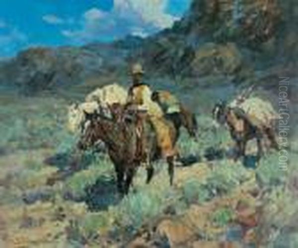 Through The Foothills Oil Painting by Frank Johnson