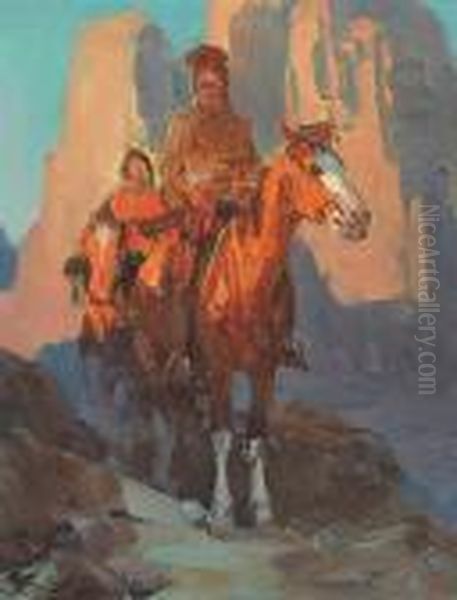 Mountain Pass Oil Painting by Frank Johnson