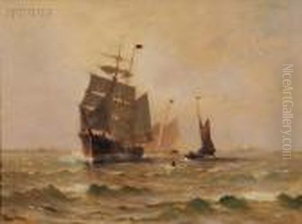 Making Harbor Oil Painting by Johnson, Marshall