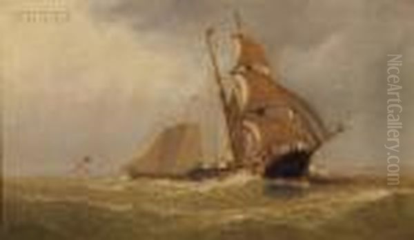 Johnson, Jr. Boats In The Harbor Oil Painting by Johnson, Marshall