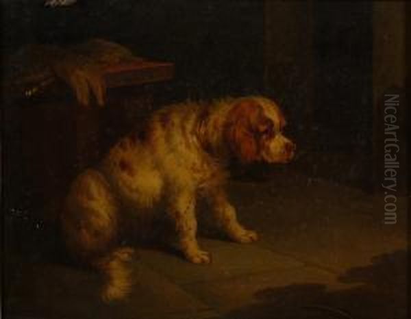 'a Spaniel In An Interior' And 'a Pointer With A Grouse' Oil Painting by Paul Jones