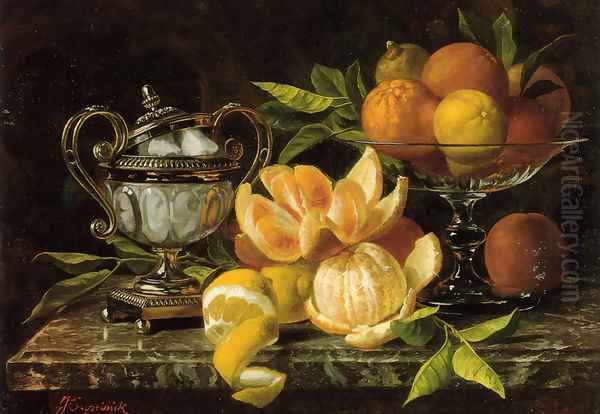Nature Morte Aux Oranges Et Citrons (Still Life With Oranges And Lemons) Oil Painting by Jean Capeinick