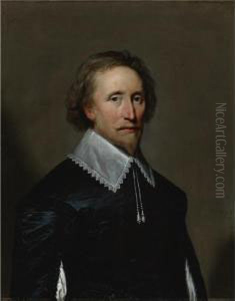Portrait Of A Man, Half-length, 
Said To Be Philip Herbert, Earl Of Montgomery, And Fourth Earl Of 
Pembroke Oil Painting by Cornelius Janssens Van Ceulen