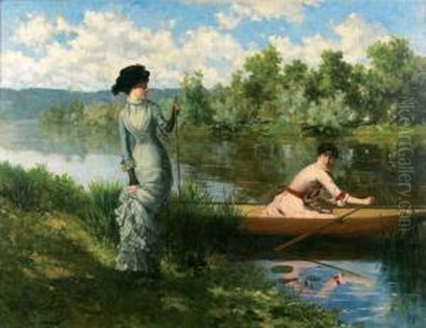 La Promenade En Barque Oil Painting by Albert Joseph