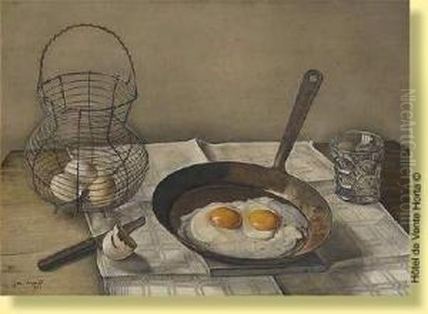 Nature Morte Aux Oeufs Sur Le Plat Oil Painting by Albert Joseph